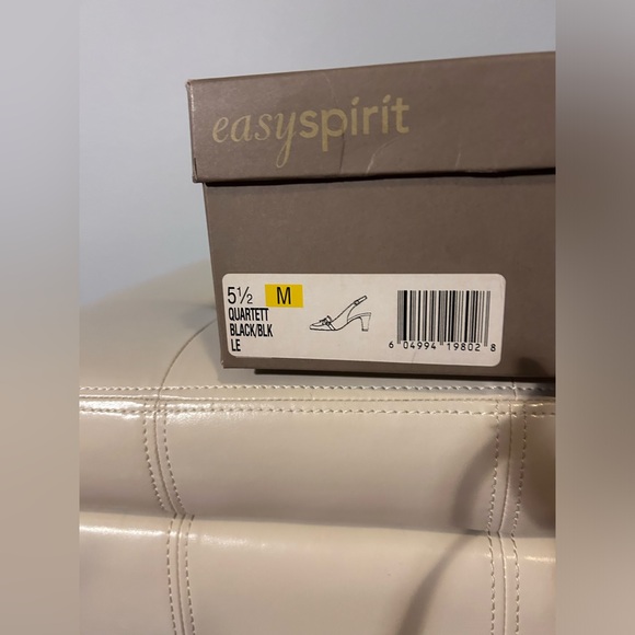 Easy Spirit Black Leather Heel with Sling Back Strap, Size 5.5. New in a box. - Picture 6 of 6